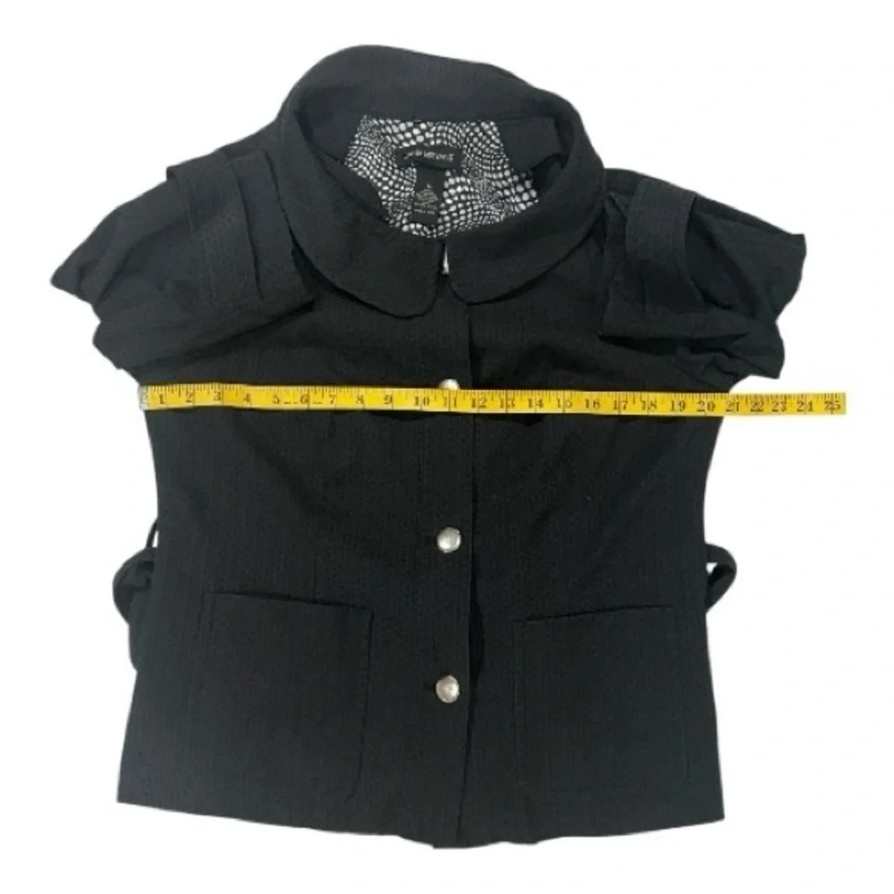 Lane Bryant Black Blazer/Jacket with Silver Buttons & removable belt size 14